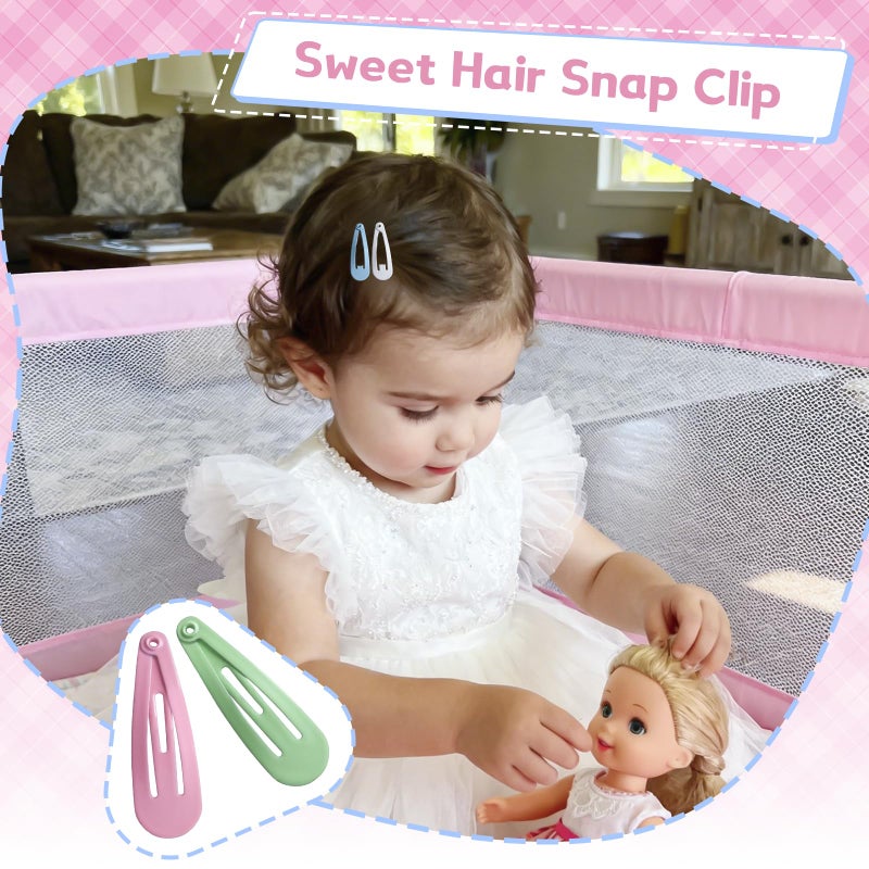SLYFTE Upgrade Snap Mini Hair Clips - 100PCS Kids Metal Non Slip Hair Bow Clips for Girls Toddlers Hair Accessories(1.2 Inch 20 Colors) - Image 5